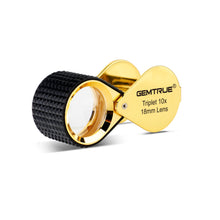 Load image into Gallery viewer, DK98001 - Diamond Loupe Triplet 10x 18mm with rubber-grip Black & Gold