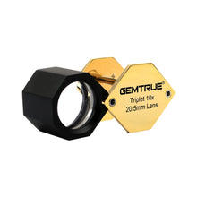 Load image into Gallery viewer, Diamond Loupe Triplet 20.5mm 10x Black & Gold - GemTrue