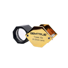 Load image into Gallery viewer, Diamond Loupe Triplet 20.5mm 10x Black & Gold - GemTrue
