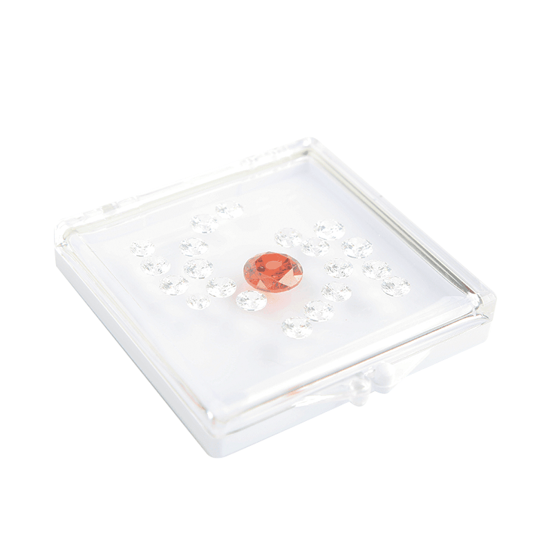 DK21674 Clear gemstone box with sticky gel pad GemTrue