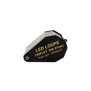 DK09107B - Diamond Loupe illuminated LED & UV Triplet 10x 16mm - GemTrue