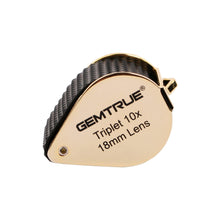 Load image into Gallery viewer, DK98001 - Diamond Loupe Triplet 10x 18mm with rubber-grip Black & Gold - GemTrue