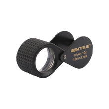 Load image into Gallery viewer, DK98002 - Diamond Loupe Triplet 10x 18mm with rubber-grip Black - GemTrue