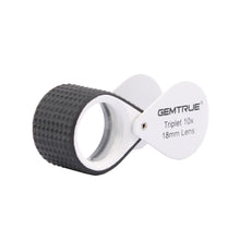 Load image into Gallery viewer, DK98004 - Diamond Loupe Triplet 10x 18mm with rubber-grip Pearl &amp; Black - GemTrue

