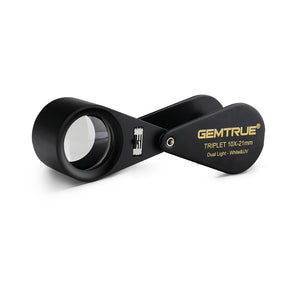 DK09107S - Diamond Loupe illuminated LED & UV Triplet 10x 21mm Black