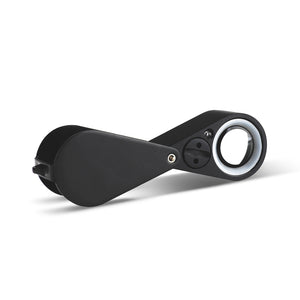 DK09107S - Diamond Loupe illuminated LED & UV Triplet 10x 21mm Black