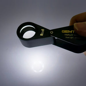 DK09107S - Diamond Loupe illuminated LED & UV Triplet 10x 21mm Black