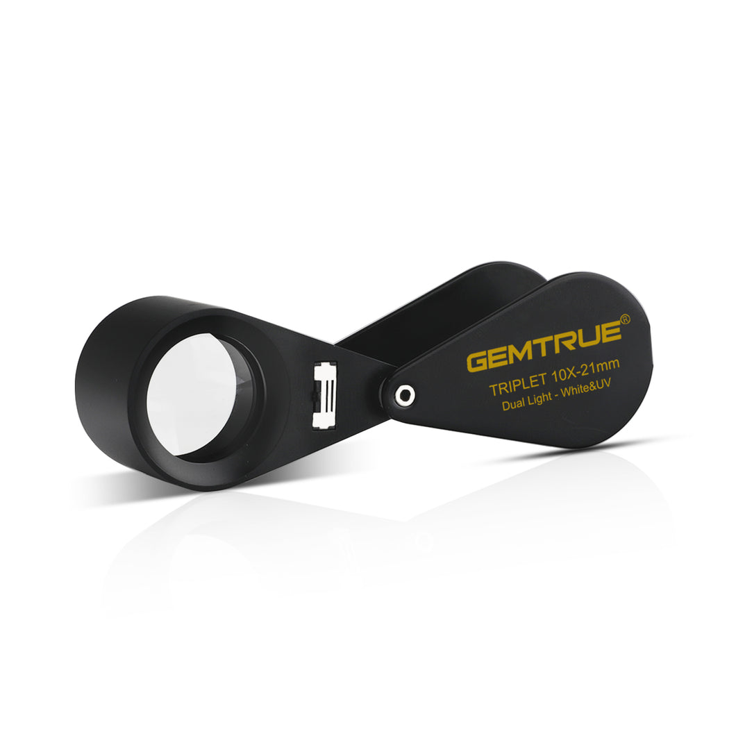 DK09107L - Diamond Loupe illuminated LED & UV Triplet 10x 18.50mm