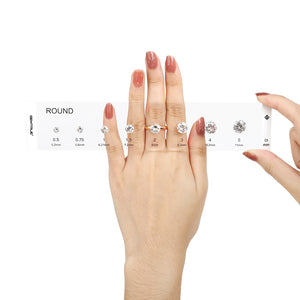Classic Quality Diamond Selector - Visual Diamond Size and Shape Kit W/4 Rings DK110-3