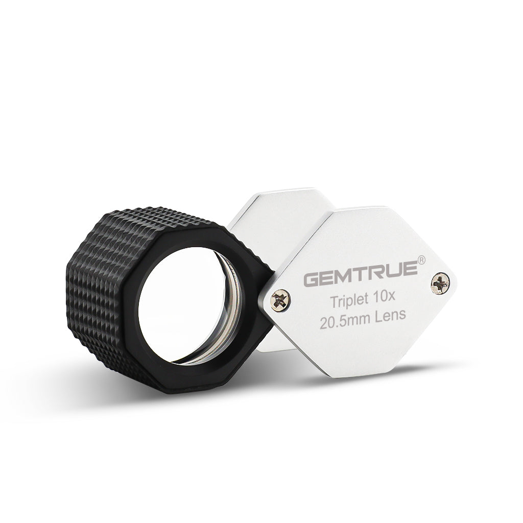 DK18001 - Diamond Loupe 20.5mm 10x Triplet Loupes with Rubber-grip Silver & Black
