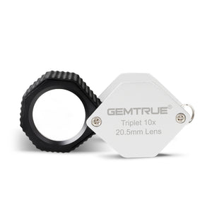 DK18001 - Diamond Loupe 20.5mm 10x Triplet Loupes with Rubber-grip Silver & Black