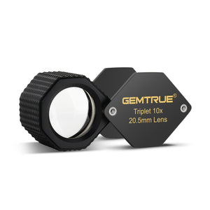 DK18002 - Diamond Loupe 20.5mm 10x Triplet Loupes with Rubber-grip Black