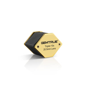 DK18003 - Diamond Loupe 20.5mm 10x Triplet Loupes with Rubber-grip Gold