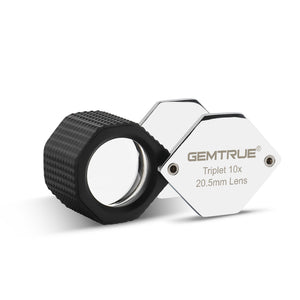 DK18008 - Diamond Loupe 20.5mm 10x Triplet Loupes with Rubber-grip Chrome