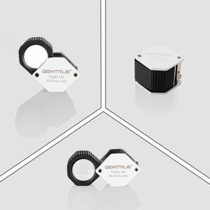 DK18008 - Diamond Loupe 20.5mm 10x Triplet Loupes with Rubber-grip Chrome