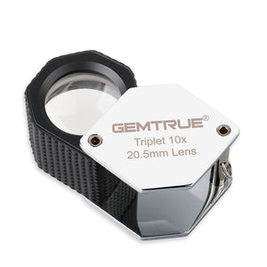 DK18008 - Diamond Loupe 20.5mm 10x Triplet Loupes with Rubber-grip Chrome