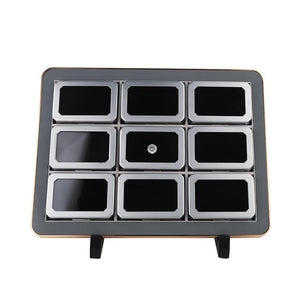 Deluxe Diamond Display Box Set | Premium Jewelry Organizer with Gold Frame DK21665-9G