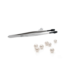 Load image into Gallery viewer, Stainless Steel Tweezers – Flat Rubber Tips for Pearls &amp; Gemstones DK2505
