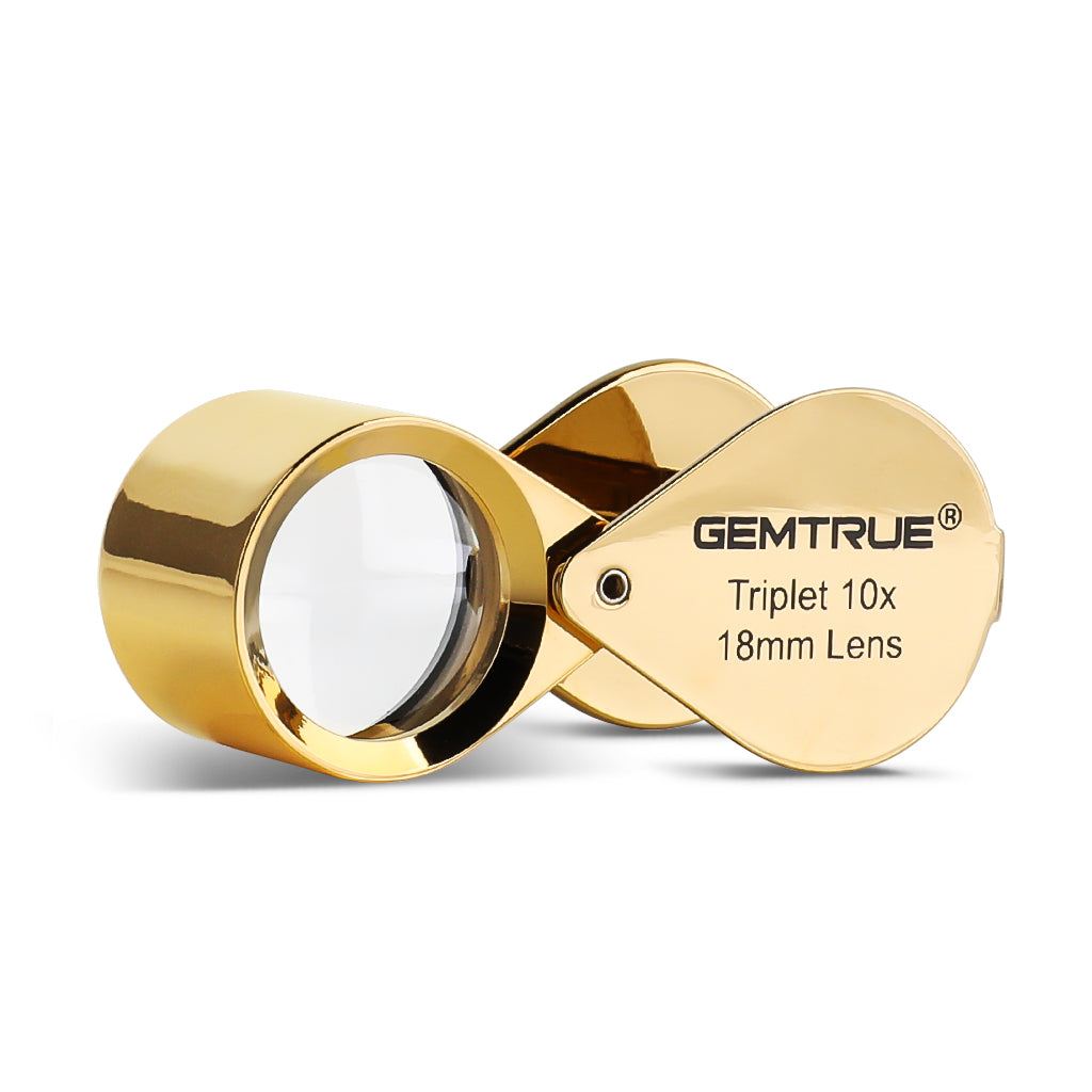 DK96001 - Diamond Loupe 18mm 10x Triplet Gold