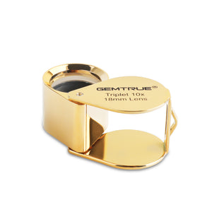 DK96001 - Diamond Loupe 18mm 10x Triplet Gold