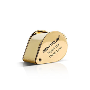 DK96001 - Diamond Loupe 18mm 10x Triplet Gold