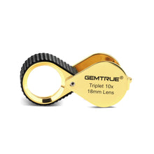 Load image into Gallery viewer, DK98001 - Diamond Loupe Triplet 10x 18mm with rubber-grip Black &amp; Gold
