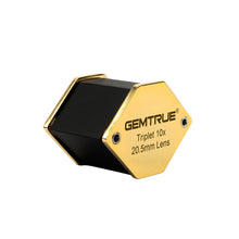 Load image into Gallery viewer, Diamond Loupe Triplet 20.5mm 10x Black &amp; Gold - GemTrue
