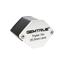 Load image into Gallery viewer, Diamond Loupe Triplet 20.5mm 10x Silver &amp; Black - GemTrue
