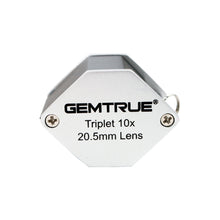 Load image into Gallery viewer, Diamond Loupe Triplet 20.5mm 10x Silver &amp; Black - GemTrue
