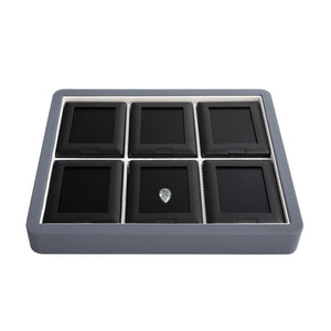 DK21624-6N Self-Standing Diamond Display Boxes in Luxury Tray Set - GemTrue