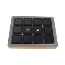 Load image into Gallery viewer, Deluxe Diamond Display Box Set - Luxury Tray with 12 Metal Boxes for Gemstone &amp; Jewelry Display DK21664-12G
