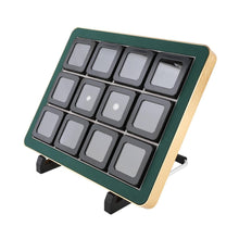 Load image into Gallery viewer, Deluxe Diamond Display Box Set - Luxury Tray with 12 Metal Boxes for Gemstone &amp; Jewelry Display DK21664-12G
