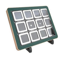 Load image into Gallery viewer, Deluxe Diamond Display Box Set - Luxury Tray with 12 Metal Boxes for Gemstone &amp; Jewelry Display DK21664-12G
