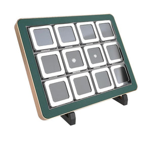 Deluxe Diamond Display Box Set - Luxury Tray with 12 Metal Boxes for Gemstone & Jewelry Display DK21664-12G