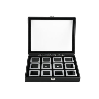 DK21664-12W Diamond Boxes in a Luxurious Lockable Case with viewing window - GemTrue