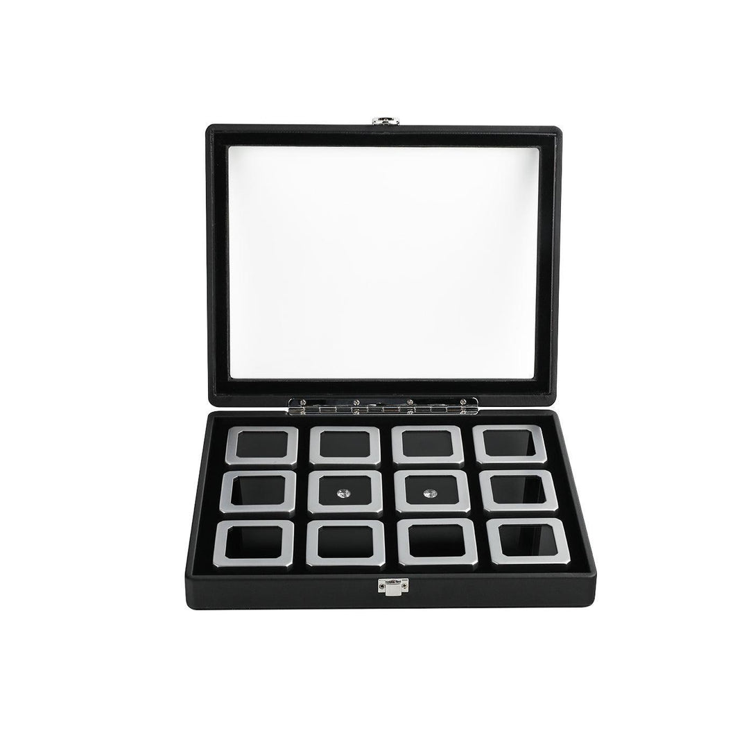 DK21664-12W Diamond Boxes in a Luxurious Lockable Case with viewing window - GemTrue