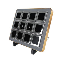 Load image into Gallery viewer, Deluxe Diamond Display Box Set - Luxury Tray with 12 Metal Boxes for Gemstone &amp; Jewelry Display DK21664-12G
