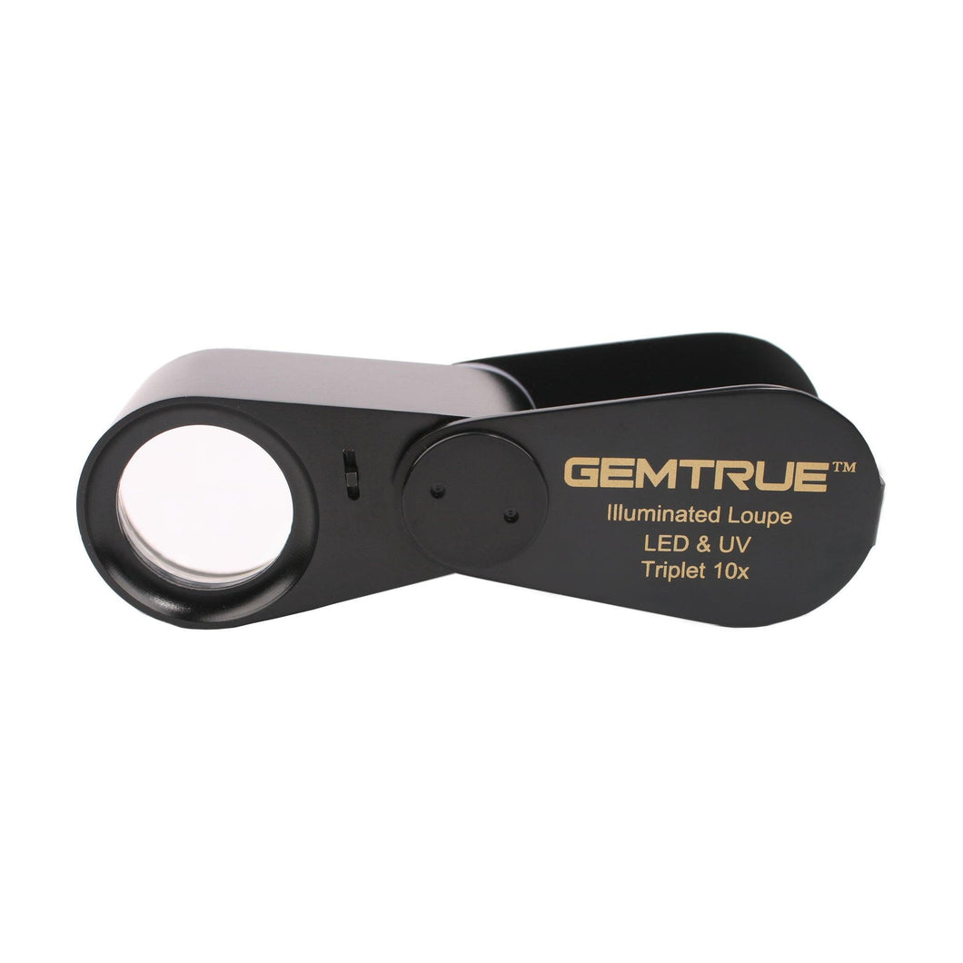 DK09103L - Diamond Loupe Illuminated Rechargeable LED / UV triplet 10x 18mm - GemTrue