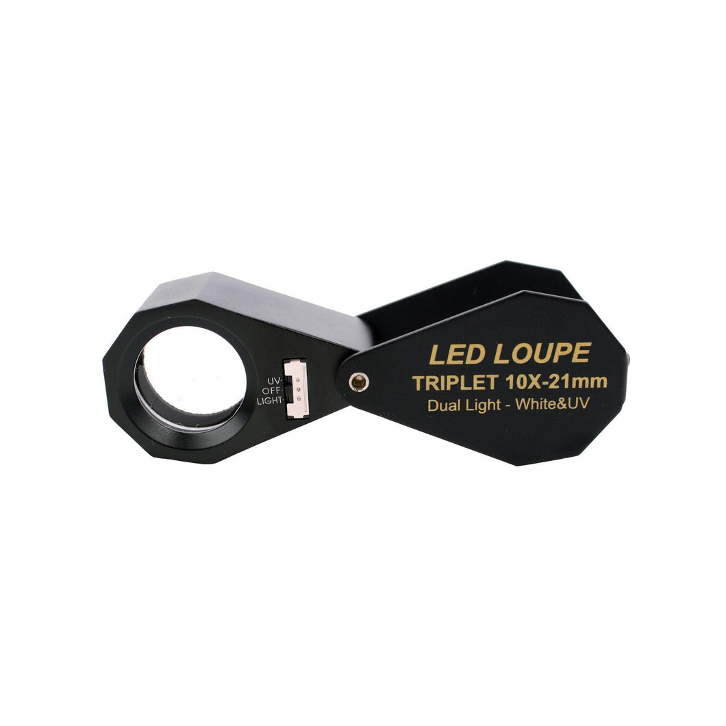 DK09107B - Diamond Loupe illuminated LED & UV Triplet 10x 16mm - GemTrue