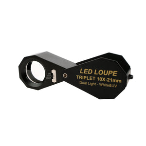 DK09107B - Diamond Loupe illuminated LED & UV Triplet 10x 16mm - GemTrue