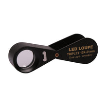 Load image into Gallery viewer, DK09107S - Diamond Loupe illuminated LED &amp; UV Triplet 10x 16mm Black - GemTrue
