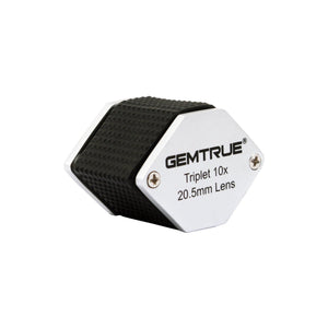 DK18001 - Diamond Loupe 20.5mm 10x Triplet Loupes with Rubber-grip Silver & Black - GemTrue