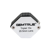 Load image into Gallery viewer, DK18001 - Diamond Loupe 20.5mm 10x Triplet Loupes with Rubber-grip Silver &amp; Black - GemTrue
