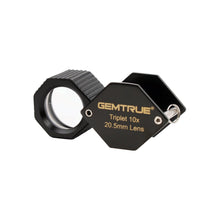 Load image into Gallery viewer, DK18002 - Diamond Loupe 20.5mm 10x Triplet Loupes with Rubber-grip Black - GemTrue
