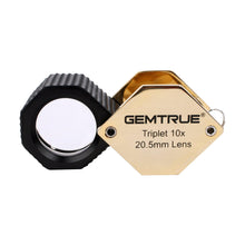 Load image into Gallery viewer, DK18003 - Diamond Loupe 20.5mm 10x Triplet Loupes with Rubber-grip Gold - GemTrue
