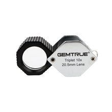 Load image into Gallery viewer, DK18008 - Diamond Loupe 20.5mm 10x Triplet Loupes with Rubber-grip Chrome - GemTrue
