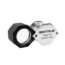 Load image into Gallery viewer, DK18008 - Diamond Loupe 20.5mm 10x Triplet Loupes with Rubber-grip Chrome - GemTrue
