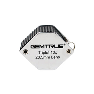 DK18008 - Diamond Loupe 20.5mm 10x Triplet Loupes with Rubber-grip Chrome - GemTrue