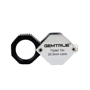 DK18009 - Diamond Loupe 20.5mm 10x Triplet Loupes with Rubber-grip Satin - GemTrue