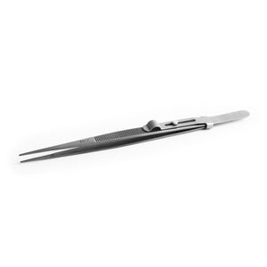 DK2901- Diamond Tweezers with grooved tip and sliding lock - GemTrue